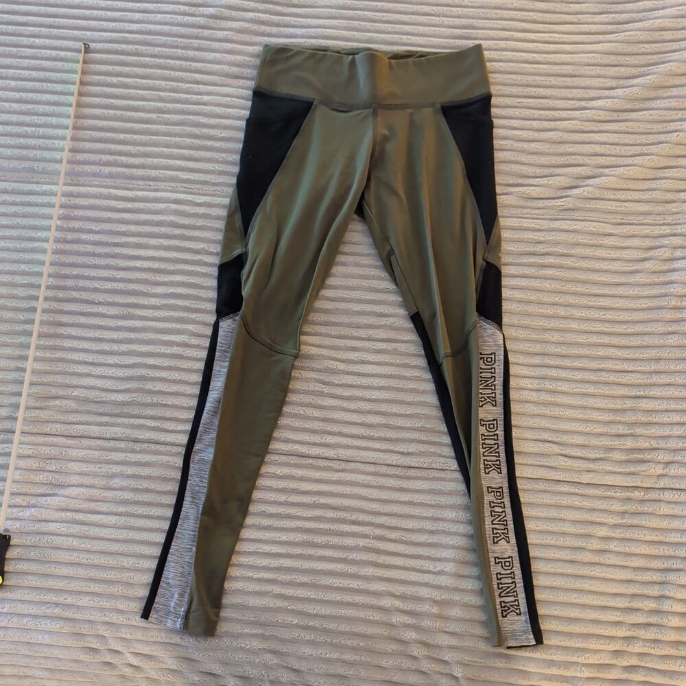 PInk Victoria Secret Leggings Womens Size S/P Green Yoga Compression Pants
